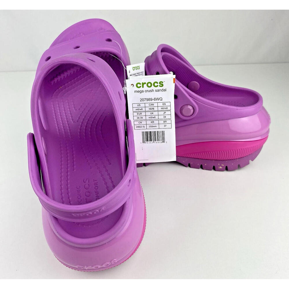 NEW Crocs Classic Mega Crush Platform Sandal 8 Juice Fuchsia Pink 207989 NWT - Picture 2 of 13